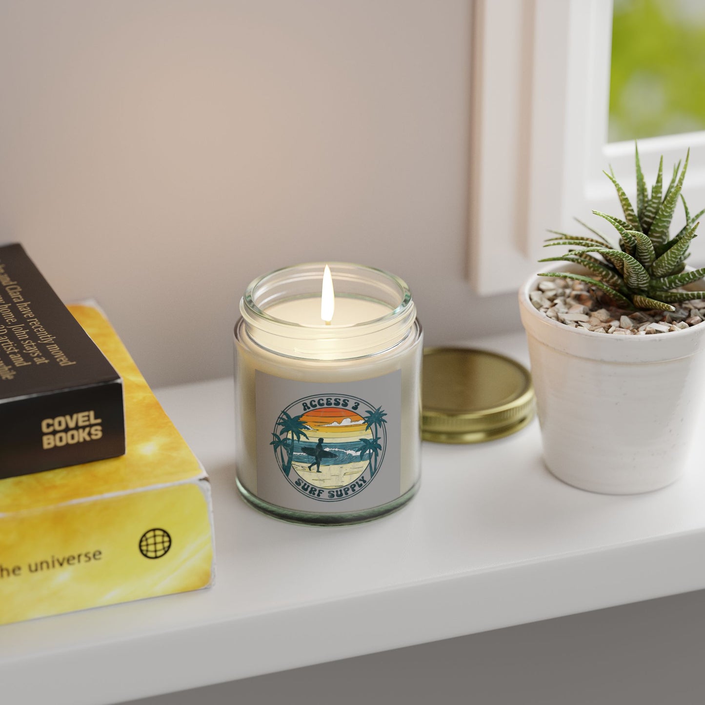 Beach Vibes Scented Candle - Coconut Apricot Wax (4oz, 9oz) | Access 3Surf Supply
