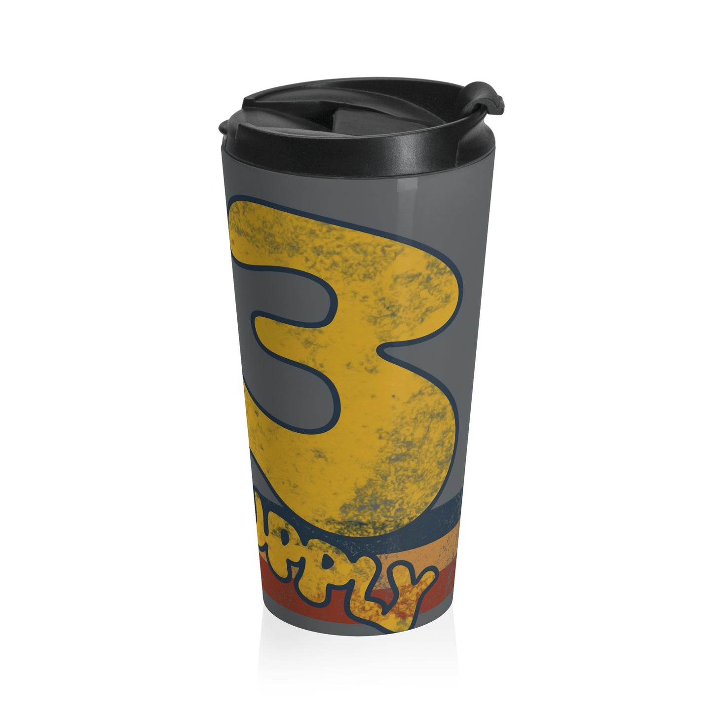 Retro Striped Stainless Steel Travel Mug
