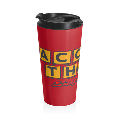 Retro Block Letter Stainless Steel Travel Mug