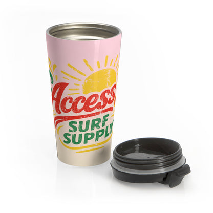Access Surf Supply Stainless Steel Travel Mug — Retro Beach Sunrise Tumbler