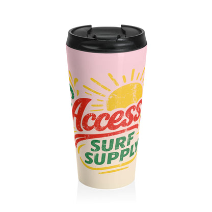 Access Surf Supply Stainless Steel Travel Mug — Retro Beach Sunrise Tumbler