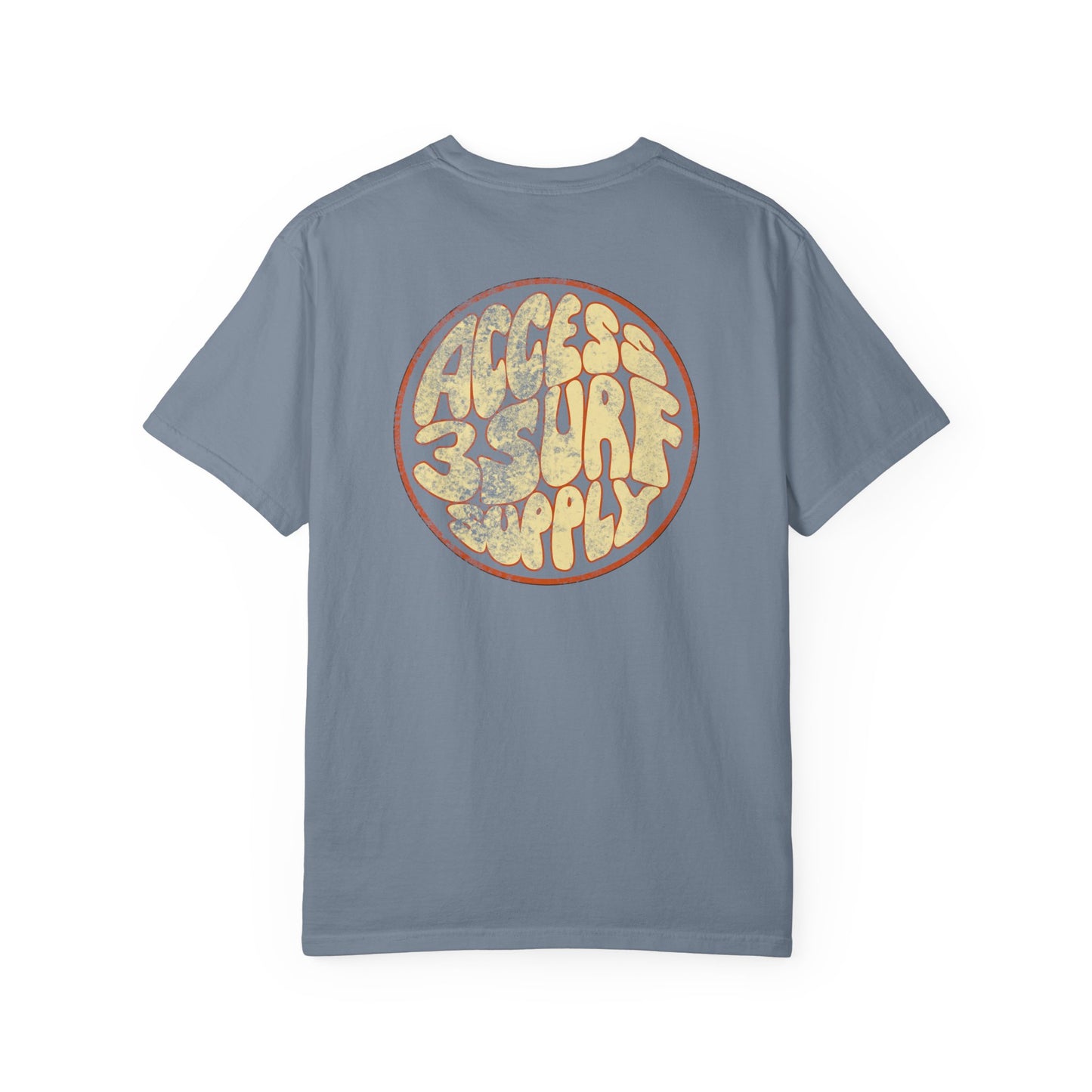 Surf Supply Retro Logo T-Shirt — "Access Surf Supply" Distressed Circle Graphic