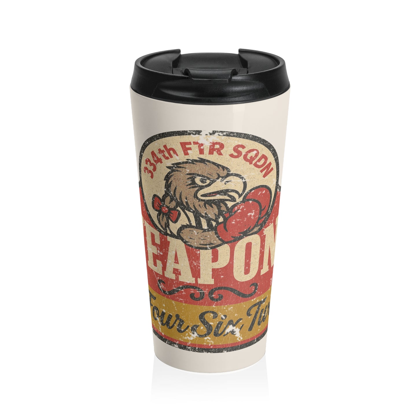 Travel Mug — Vintage “Weapon” Retro Eagle Graphic Stainless Steel Tumbler