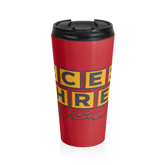 Retro Block Letter Stainless Steel Travel Mug