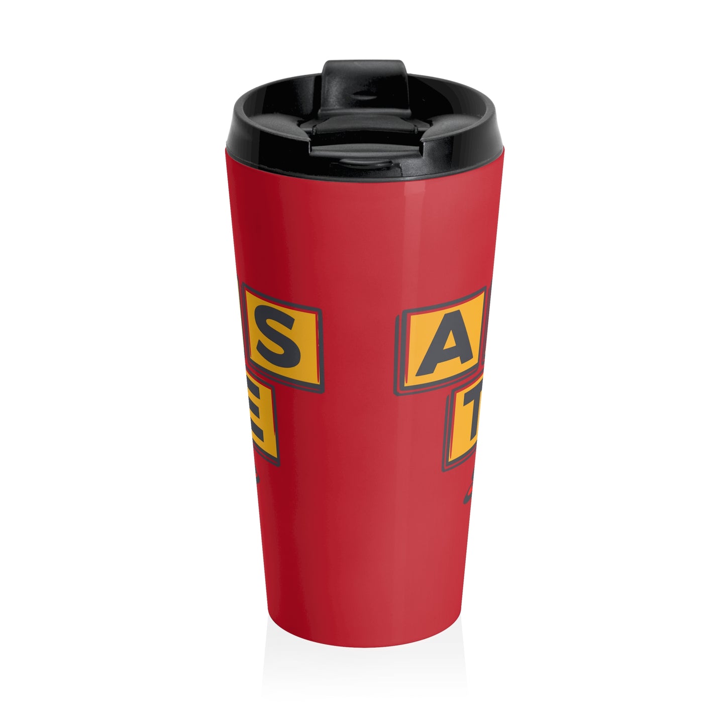 Retro Block Letter Stainless Steel Travel Mug