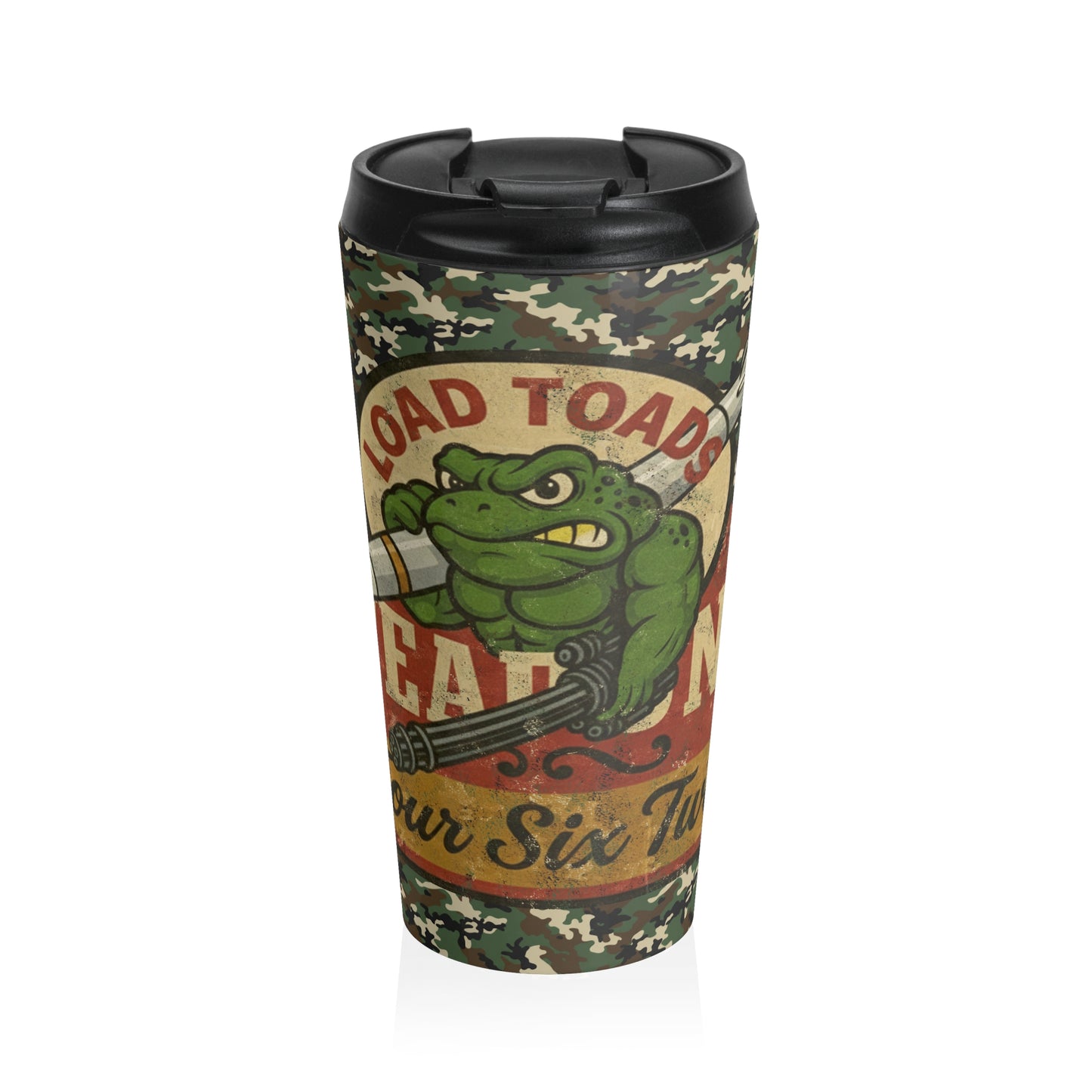Camouflage 'Load Toads' Stainless Steel Travel Mug